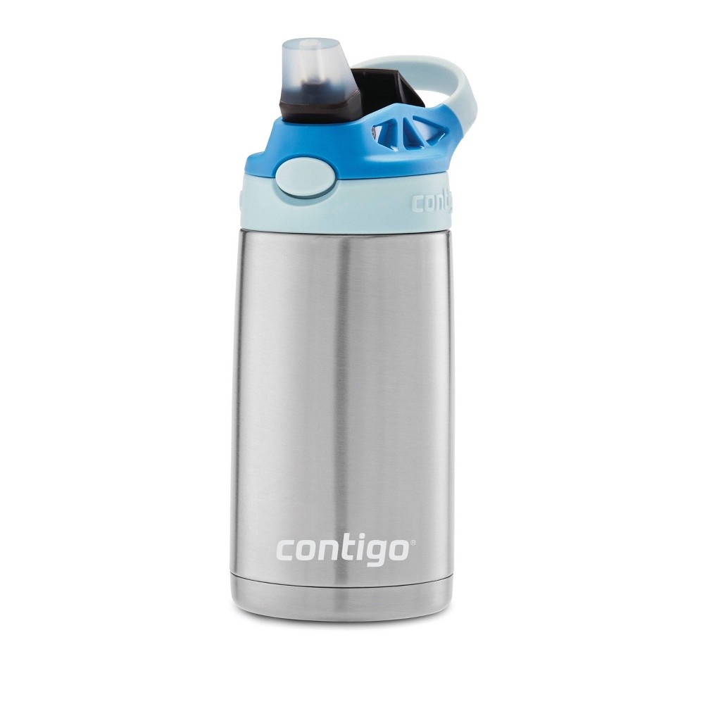 slide 4 of 6, Contigo 13oz Kids Stainless Steel Water Bottle with Redesigned AutoSpout Straw Blue, 1 ct