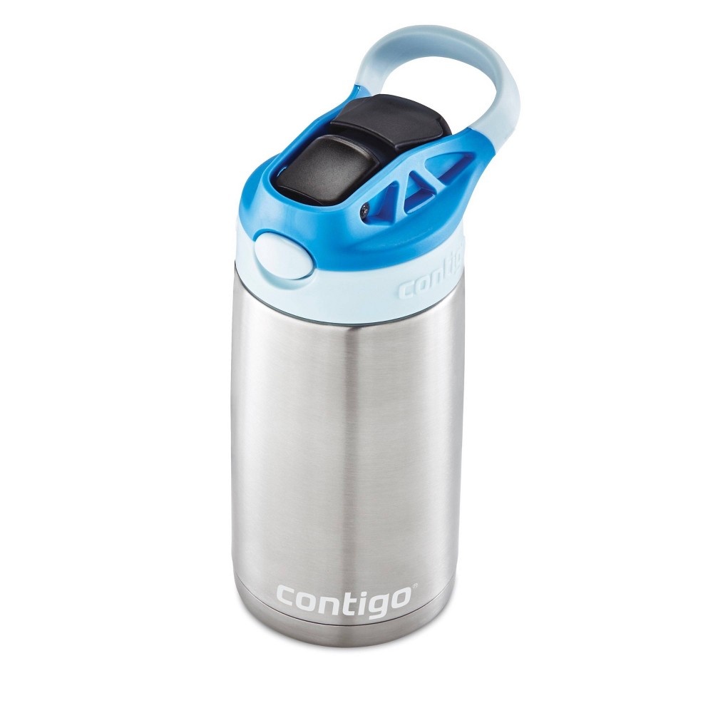 slide 5 of 6, Contigo 13oz Kids Stainless Steel Water Bottle with Redesigned AutoSpout Straw Blue, 1 ct