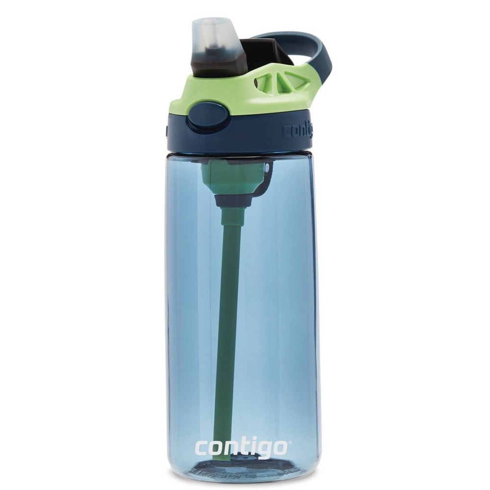 slide 2 of 6, Contigo 20oz Kids Water Bottle with Redesigned AutoSpout Straw Blue/Green, 1 ct