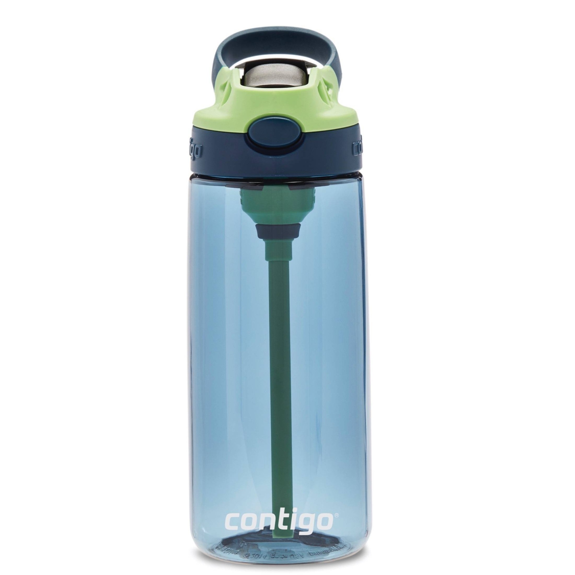 slide 1 of 6, Contigo 20oz Kids Water Bottle with Redesigned AutoSpout Straw Blue/Green, 1 ct