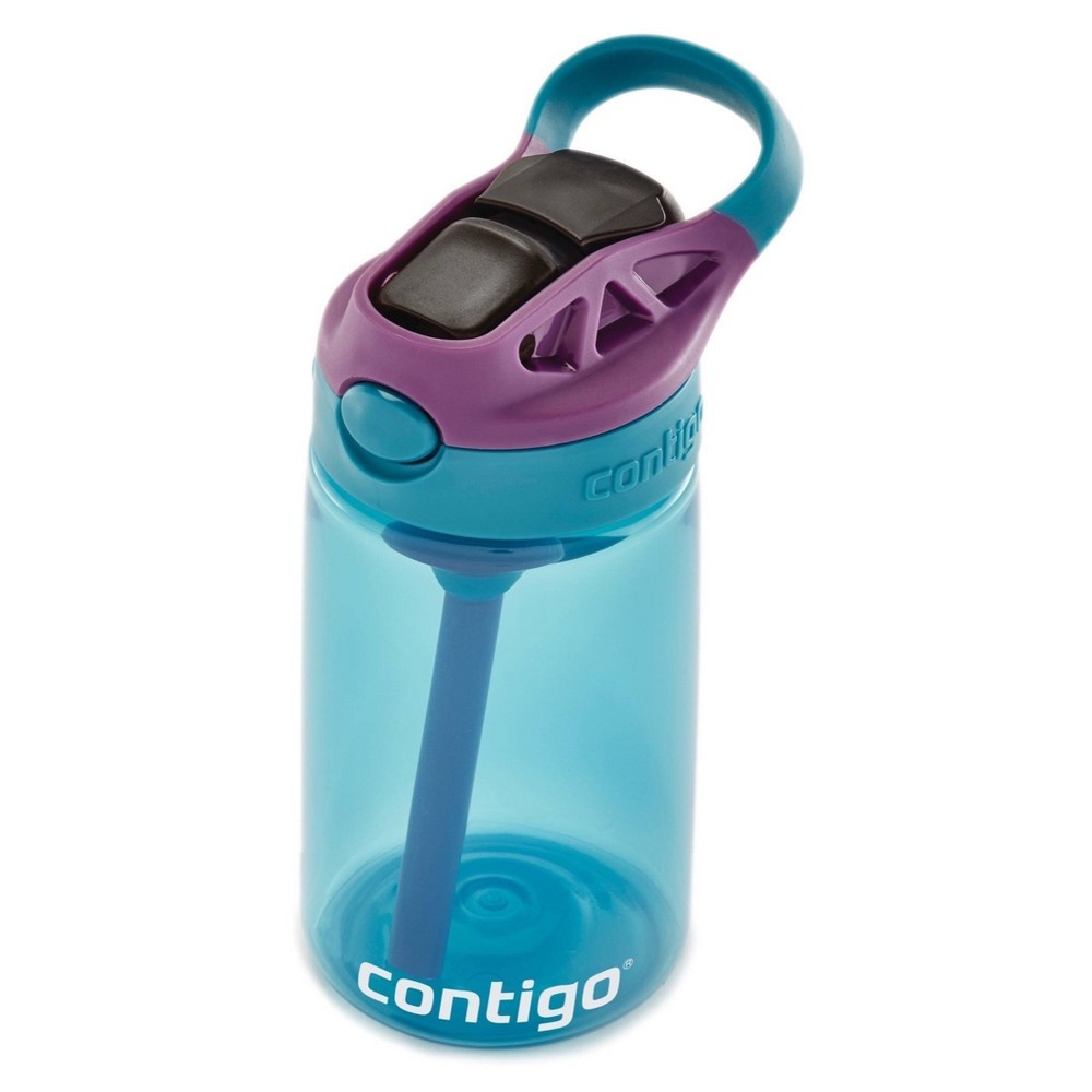 slide 2 of 3, Contigo Plastic Kids' Autospout Water Bottle Unicorn Print Purple/Blue, 14 oz