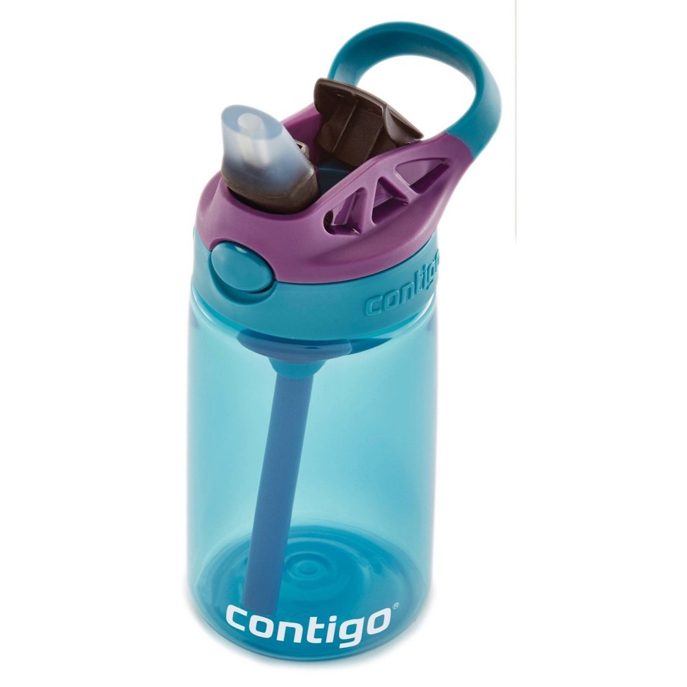 slide 3 of 3, Contigo Plastic Kids' Autospout Water Bottle Unicorn Print Purple/Blue, 14 oz