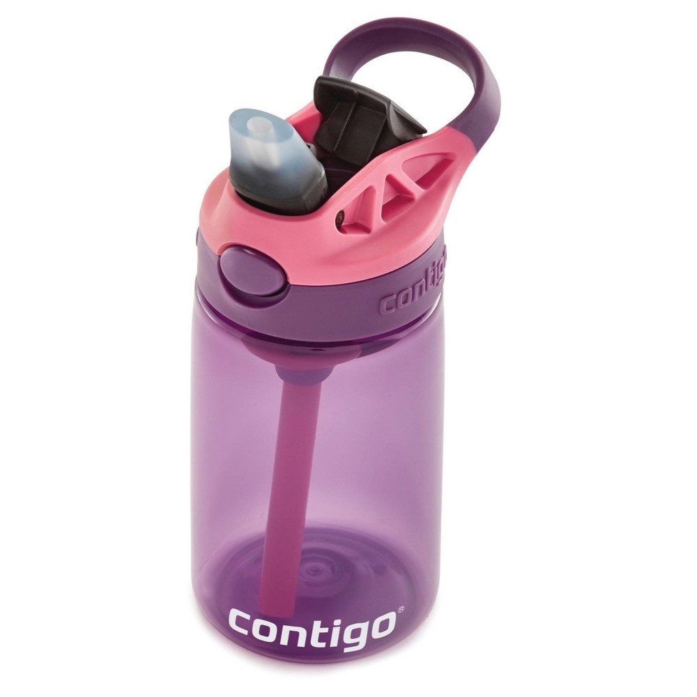 slide 5 of 7, Contigo 14oz Kids Water Bottle with Redesigned AutoSpout Straw Purple/Pink, 1 ct