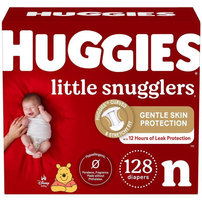 slide 17 of 29, Huggies Little Snugglers Diapers Giant Pack - Size Newborn (128ct), 128 ct