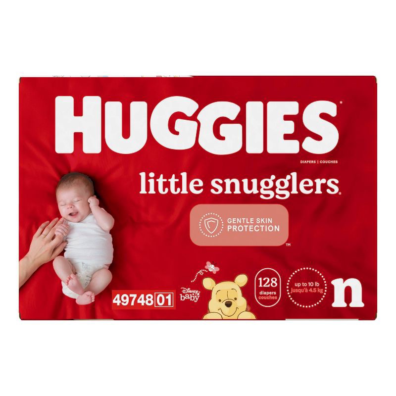 slide 4 of 11, Winnie the Pooh Huggies Little Snugglers Diapers Giant Pack - Size Newborn (128ct), 128 ct