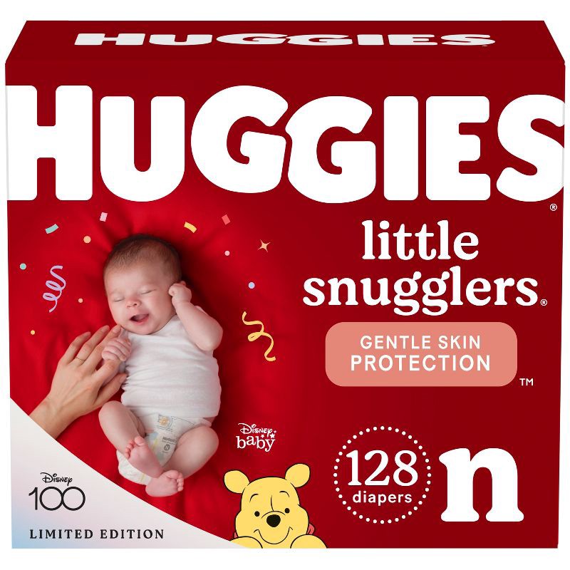 slide 1 of 11, Winnie the Pooh Huggies Little Snugglers Diapers Giant Pack - Size Newborn (128ct), 128 ct