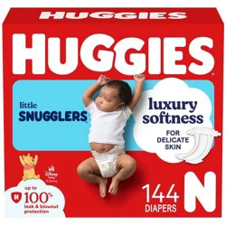 Huggies Little Snugglers Diapers - Newborn - 144ct