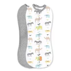 SwaddleMe Pod Zip-Up Compression Swaddle Wrap Newborn - Lil Wild One 2pk