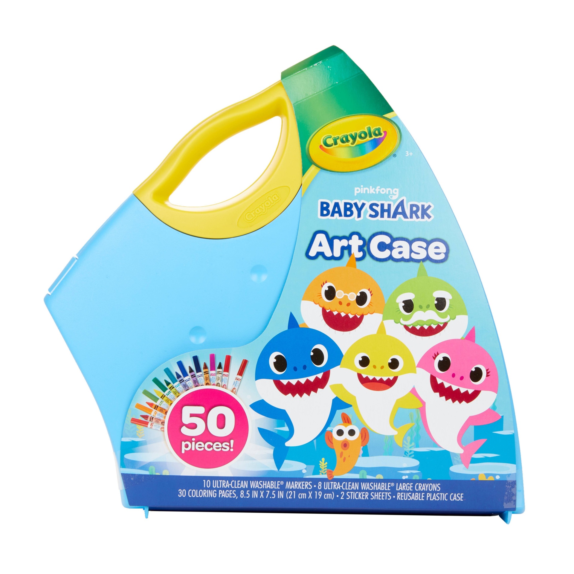 slide 1 of 4, Crayola 50pc Art Case - Baby Shark, 50 ct