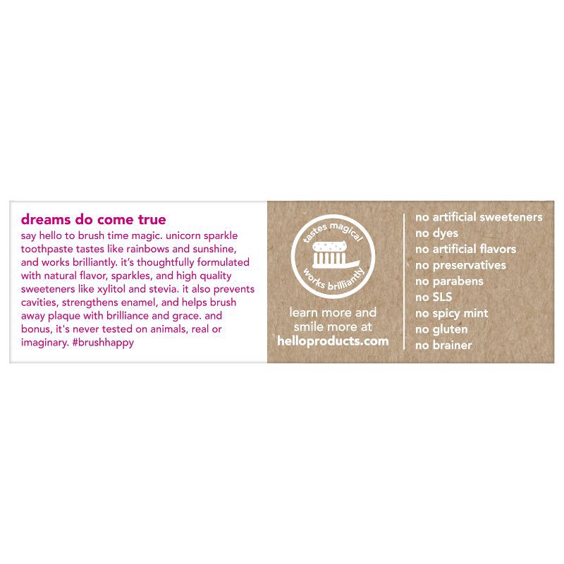 slide 12 of 17, hello Kids' Unicorn Sparkle Bubble Gum Fluoride Toothpaste - 4.2oz, 4.2 oz