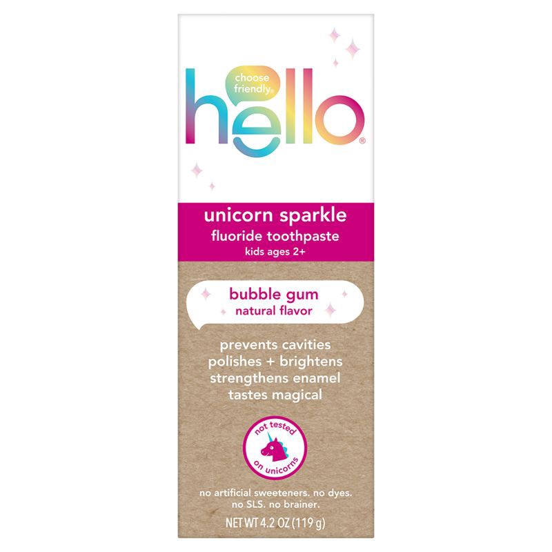 slide 8 of 17, hello Kids' Unicorn Sparkle Bubble Gum Fluoride Toothpaste - 4.2oz, 4.2 oz