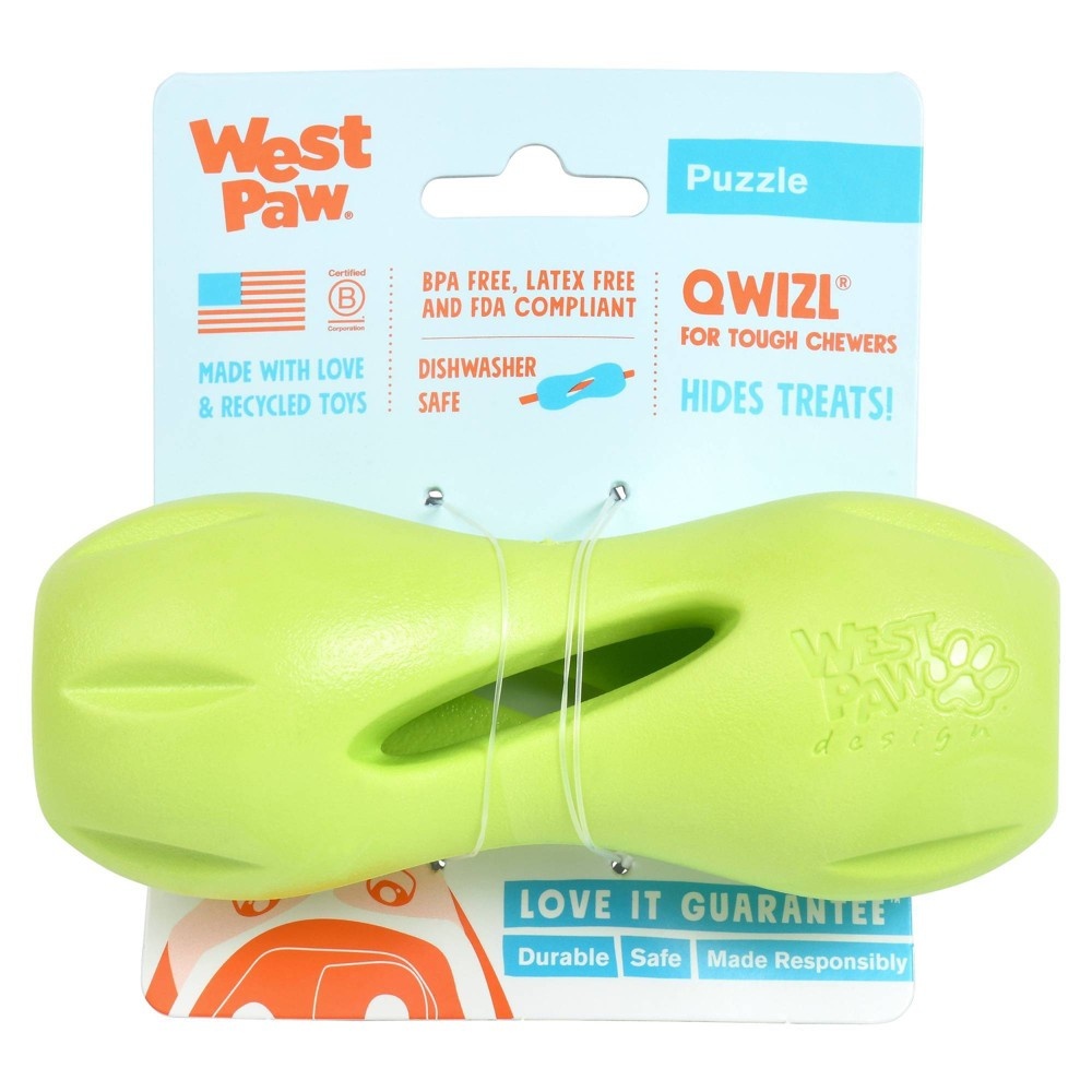 slide 5 of 5, West Paw Qwizl Dog Toy - Granny Smith Apple, 1 ct