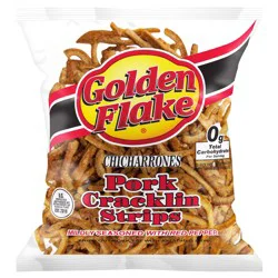 Golden Flake Chicharrones Pork Cracklin Strips - 3.5 oz