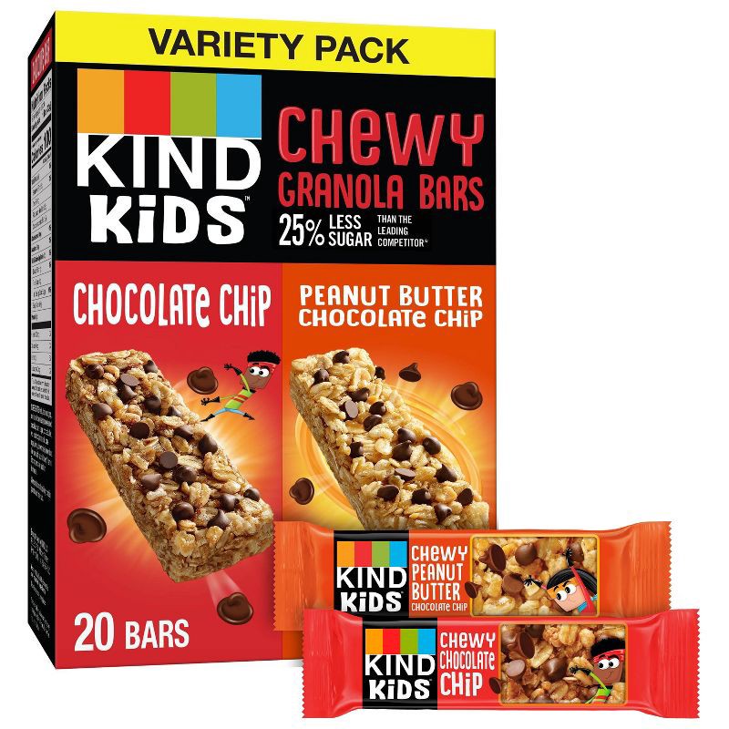 slide 1 of 5, KIND Chewy Chocolate Chip & Peanut Butter Chocolate Chip Bars - 16.2oz/20ct, 16.2 oz; 20 ct