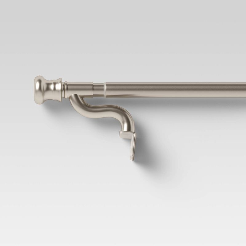 slide 2 of 3, 48"x84" Twist and Shout Easy Install Curtain Rod Brushed Nickel - Room Essentials™, 1 ct