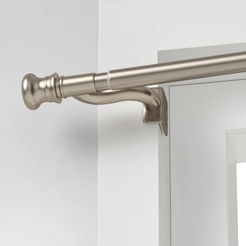 slide 1 of 3, 48"x84" Twist and Shout Easy Install Curtain Rod Brushed Nickel - Room Essentials™, 1 ct