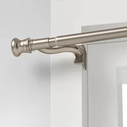 48"x84" Twist and Shout Easy Install Curtain Rod Brushed Nickel - Room Essentials™