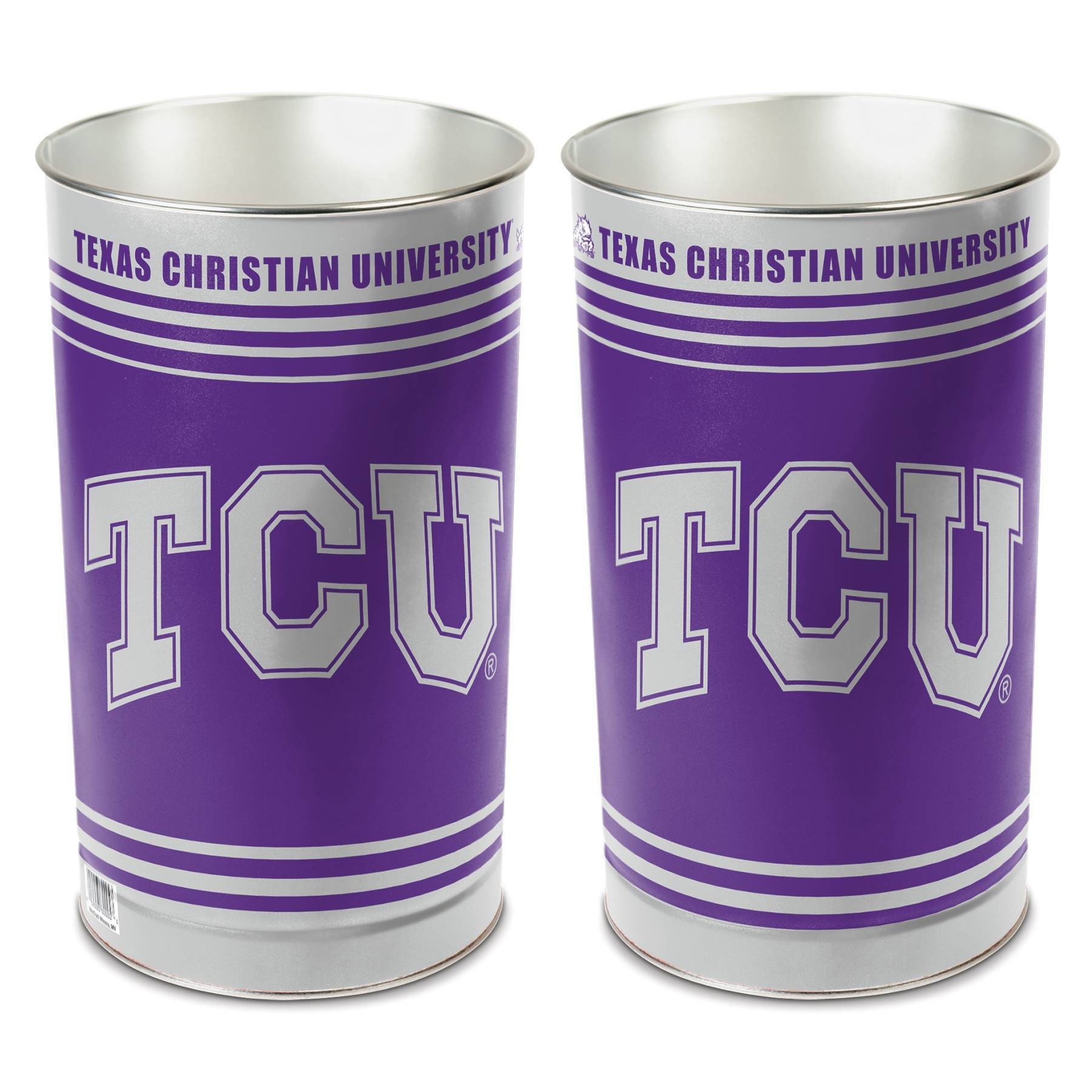 slide 1 of 1, NCAA TCU Horned Frogs Tin Trash Can, 1 ct