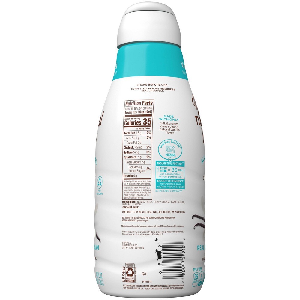 slide 11 of 17, Coffee-Mate Natural Bliss Vanilla Liquid Coffee Creamer, 46 fl oz