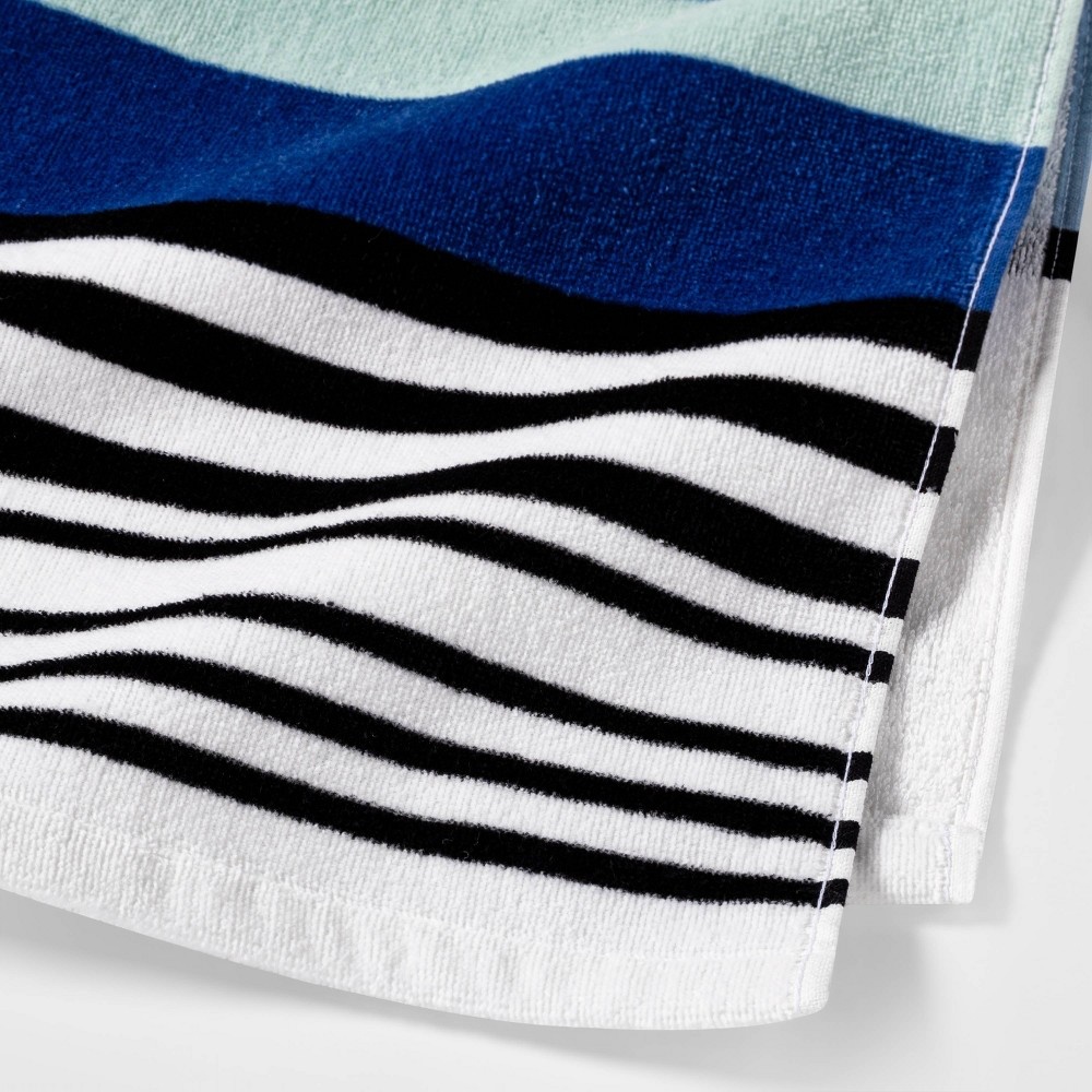 slide 2 of 2, Century Striped Multi Printed Hand Towel Blue - Room Essentials, 1 ct
