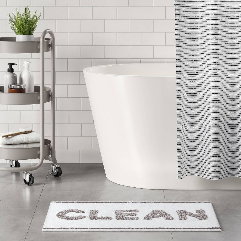 20x30 Clean Tufted Bath Rug White/Gray - Room Essentials™