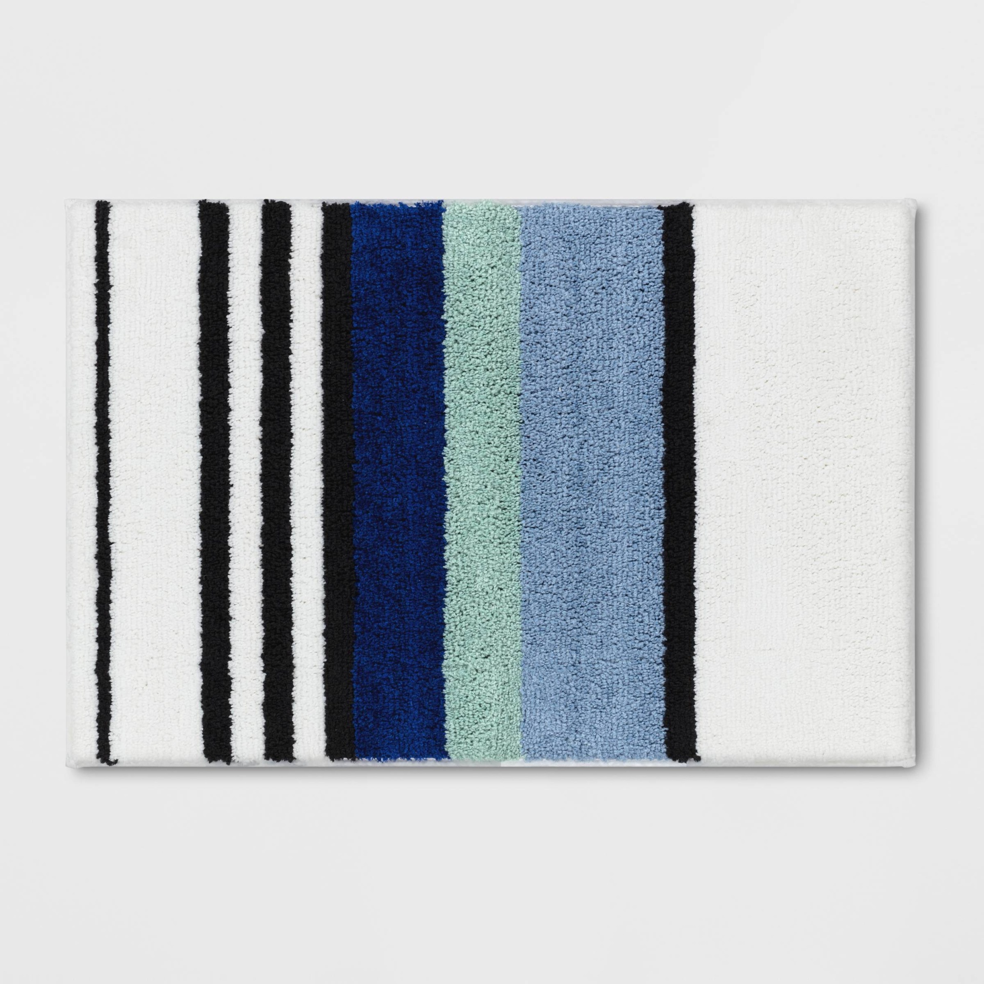 slide 1 of 1, 20"x30" Century Striped Tufted Bath Rug Blue - Room Essentials, 1 ct