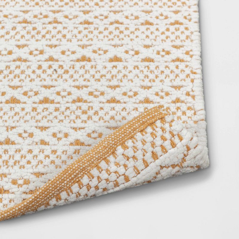 slide 2 of 4, 20"x32" Chenille Bath Rug Gold/White - Threshold™: Cotton Woven, OEKO-TEX Certified, Machine Washable, 1 ct