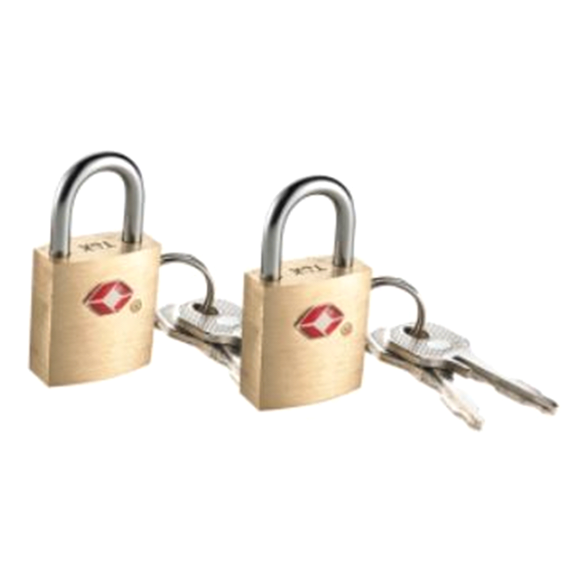 slide 1 of 1, Travel Smart Travel Sentry Small Brass Padlock, 2 ct