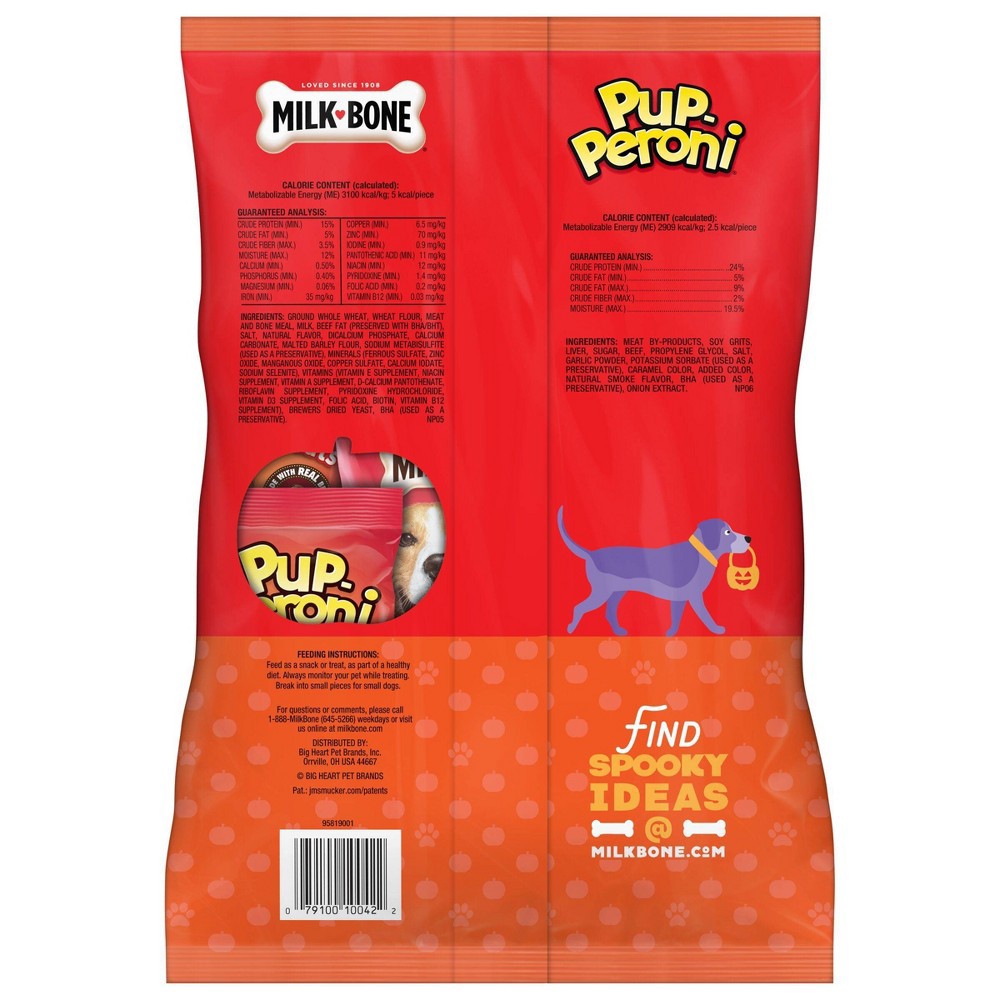 slide 7 of 7, Milk-Bone & Pup-Peroni Trick or Treat Pack with Bacon & Beef Flavored Dog Treats - 12oz, 12 oz