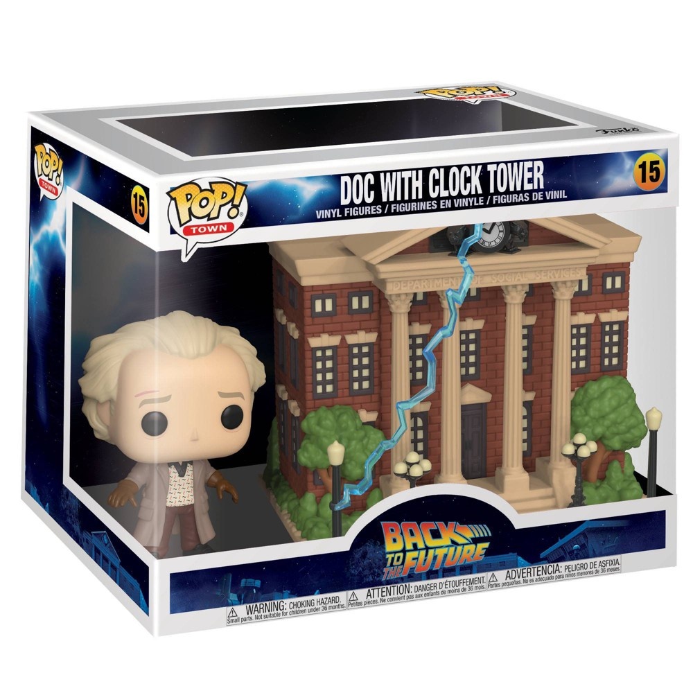 slide 2 of 2, Funko POP! Town: Back to the Future - Doc with Clock Tower, 1 ct