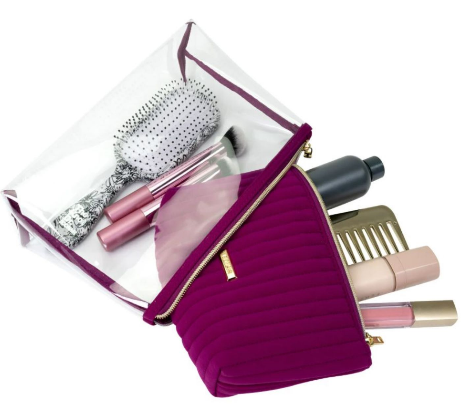 slide 2 of 2, Conair® Berry Clutch Cosmetic Bag, 2 ct