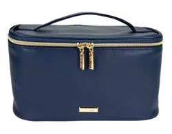 Conair® Textured PVC Train Case Cosmetic Bag - Navy