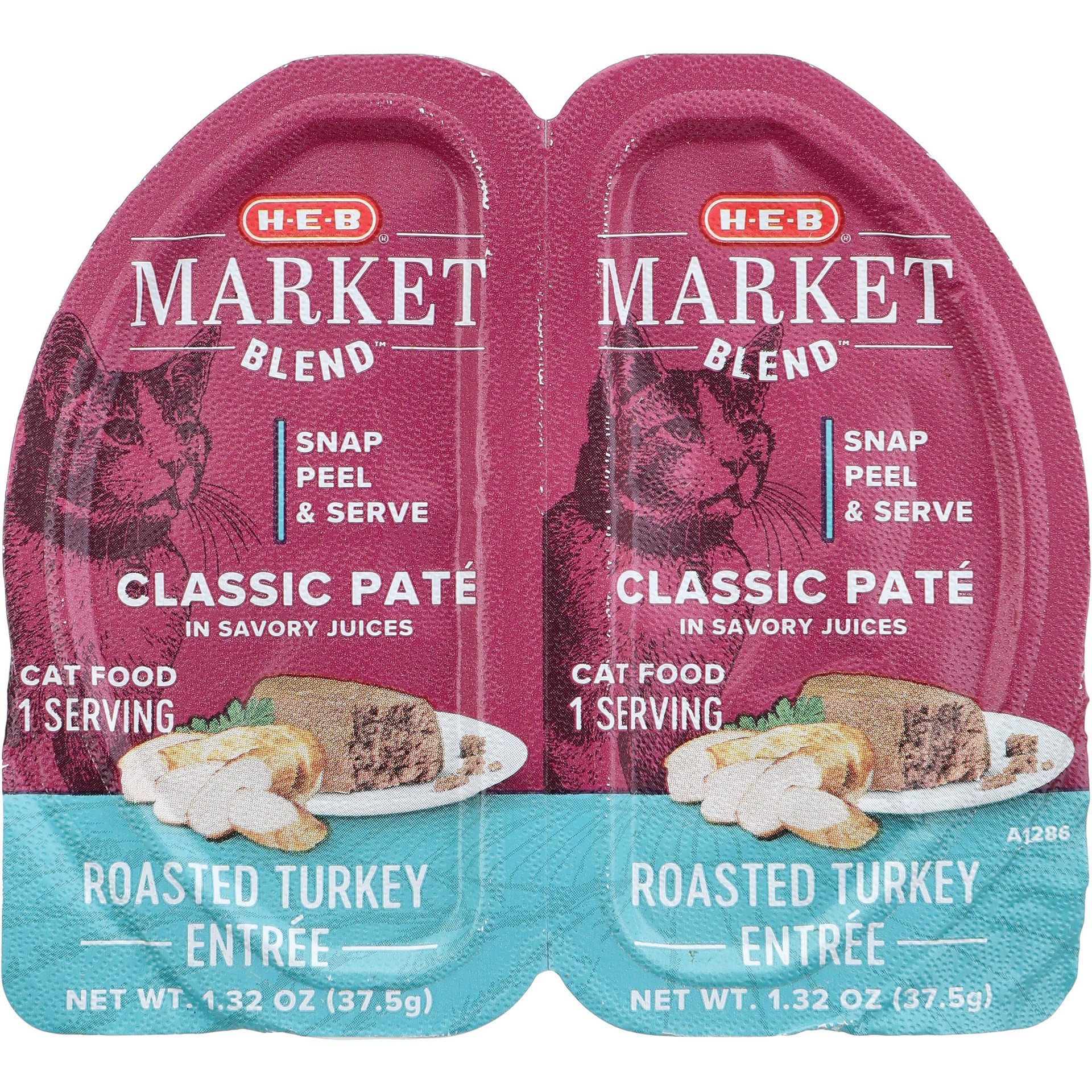 slide 1 of 1, H-E-B Market Blend Split Cups Pate Wet Cat Food - Gourmet Salmon Entree, 2 ct