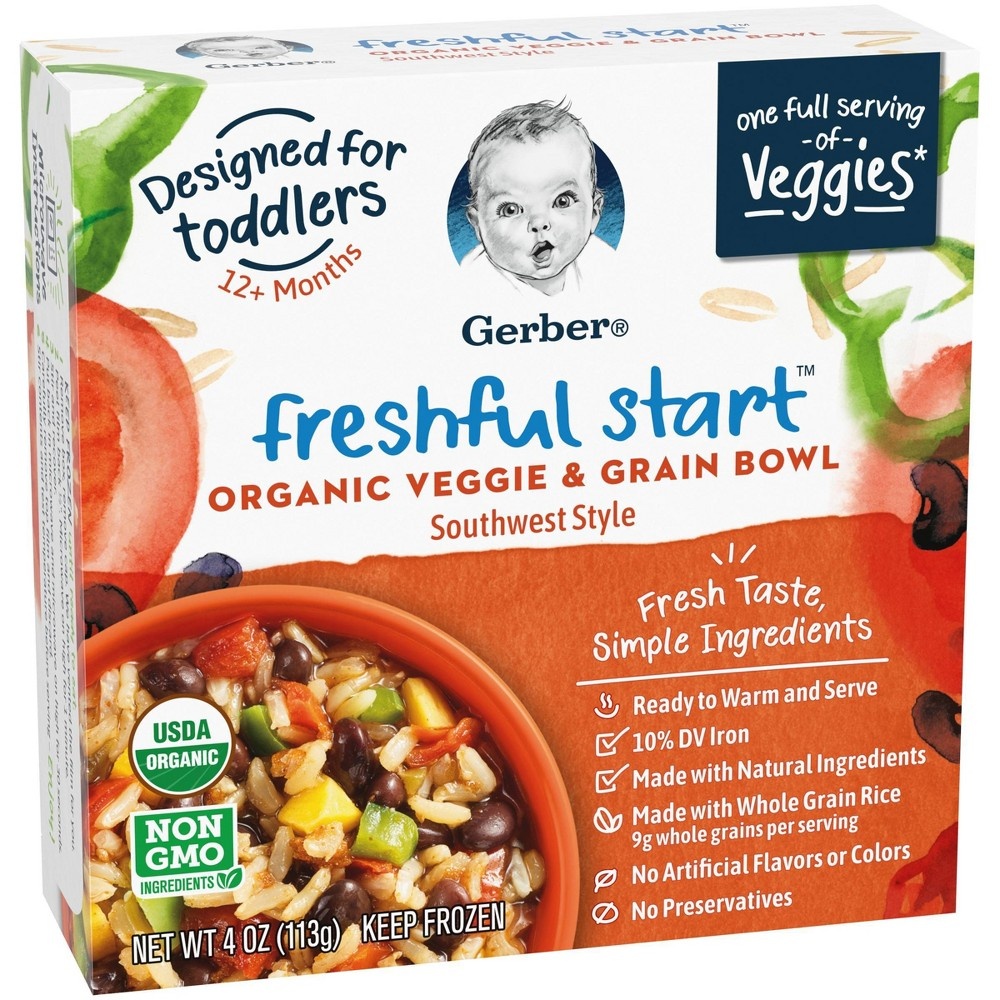 slide 5 of 6, Gerber Freshful Start Frozen organic Veggie and Grain Bowl Southwest, 4 oz