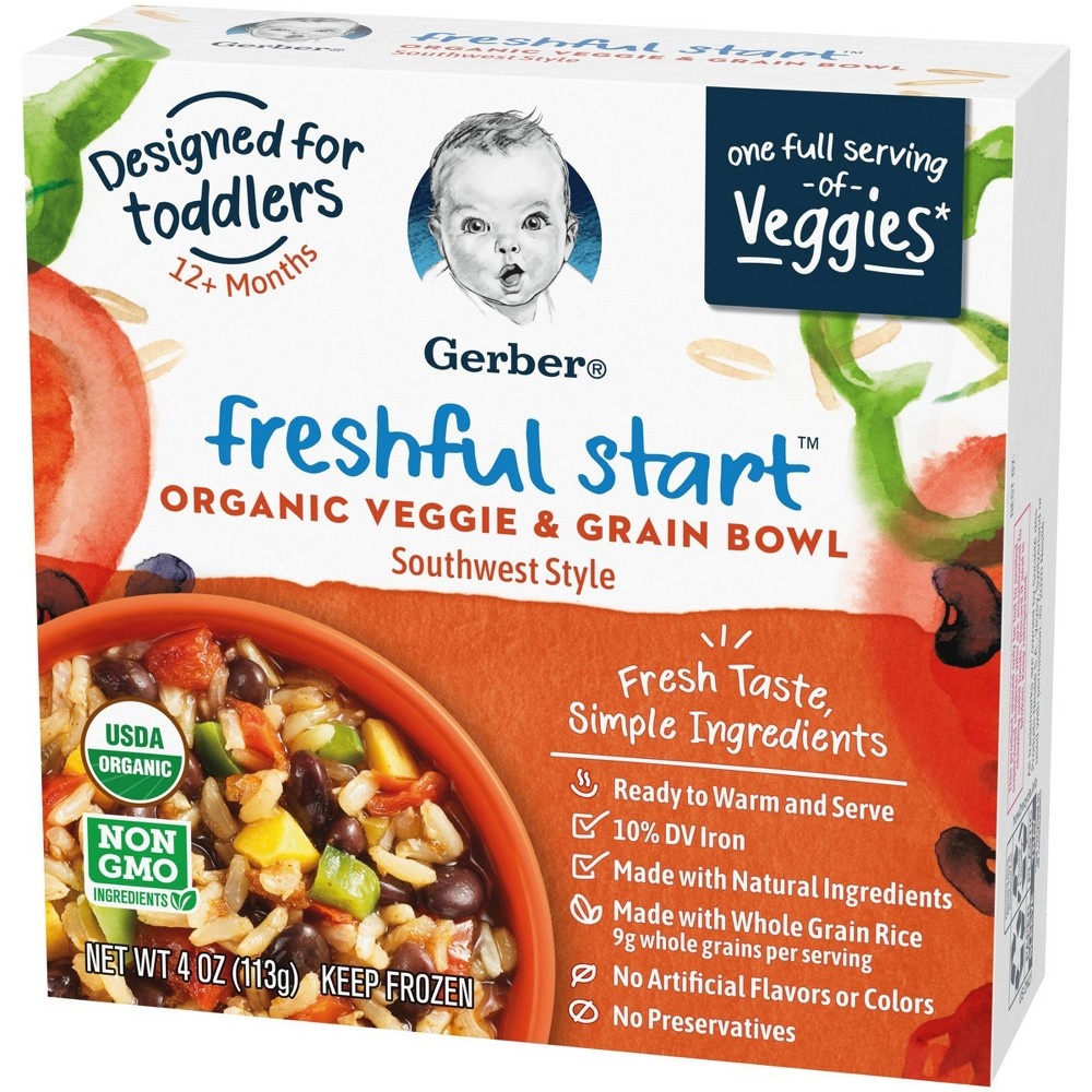 Gerber Freshful Start Frozen organic Veggie and Grain Bowl Southwest 4 ...