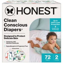 The Honest Company Clean Conscious Diapers MC Giraffes + Barnyard Babies - Size 2 - 72ct