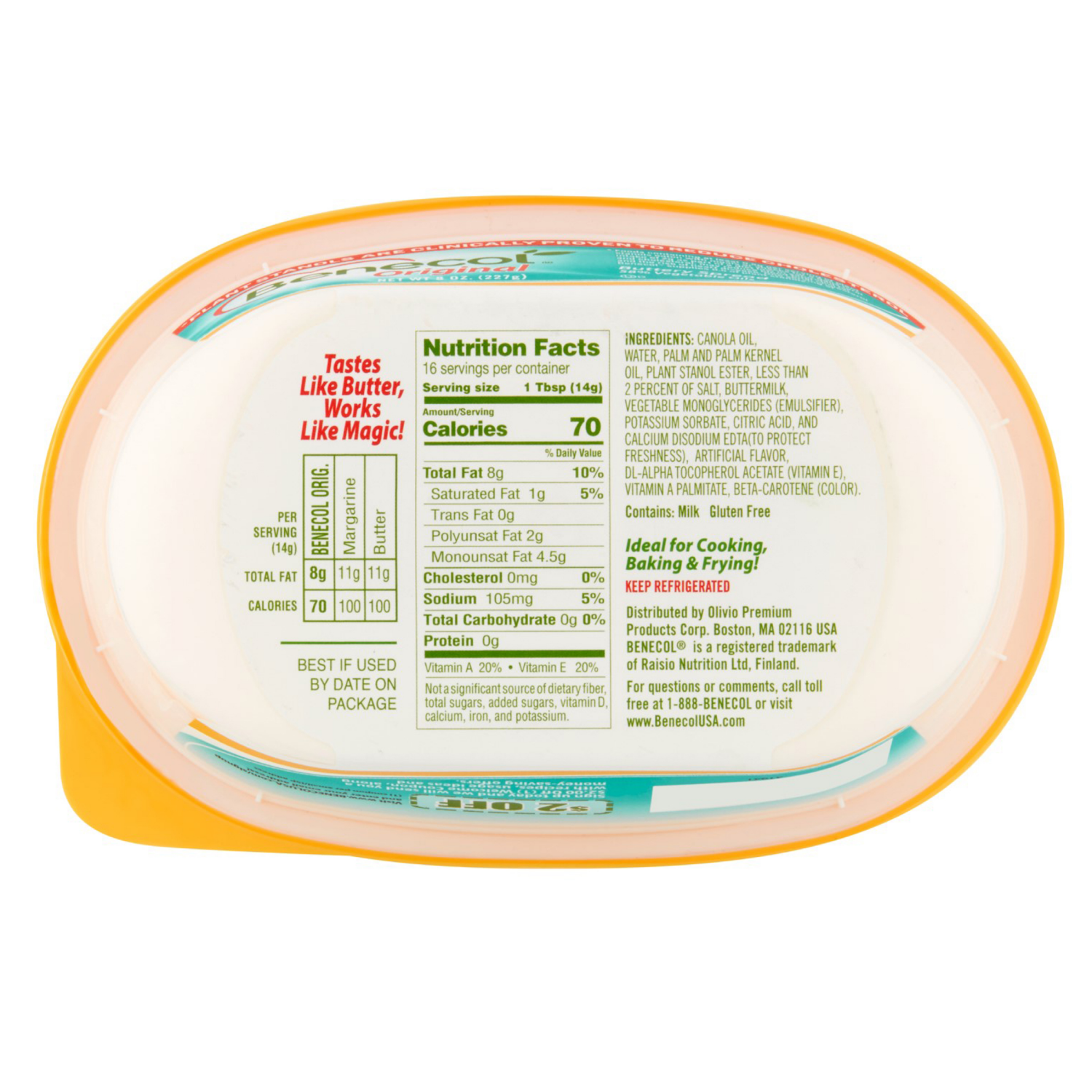 slide 2 of 3, Benecol Original 54% Vegetable Oils Buttery Spread 8 oz, 8 oz