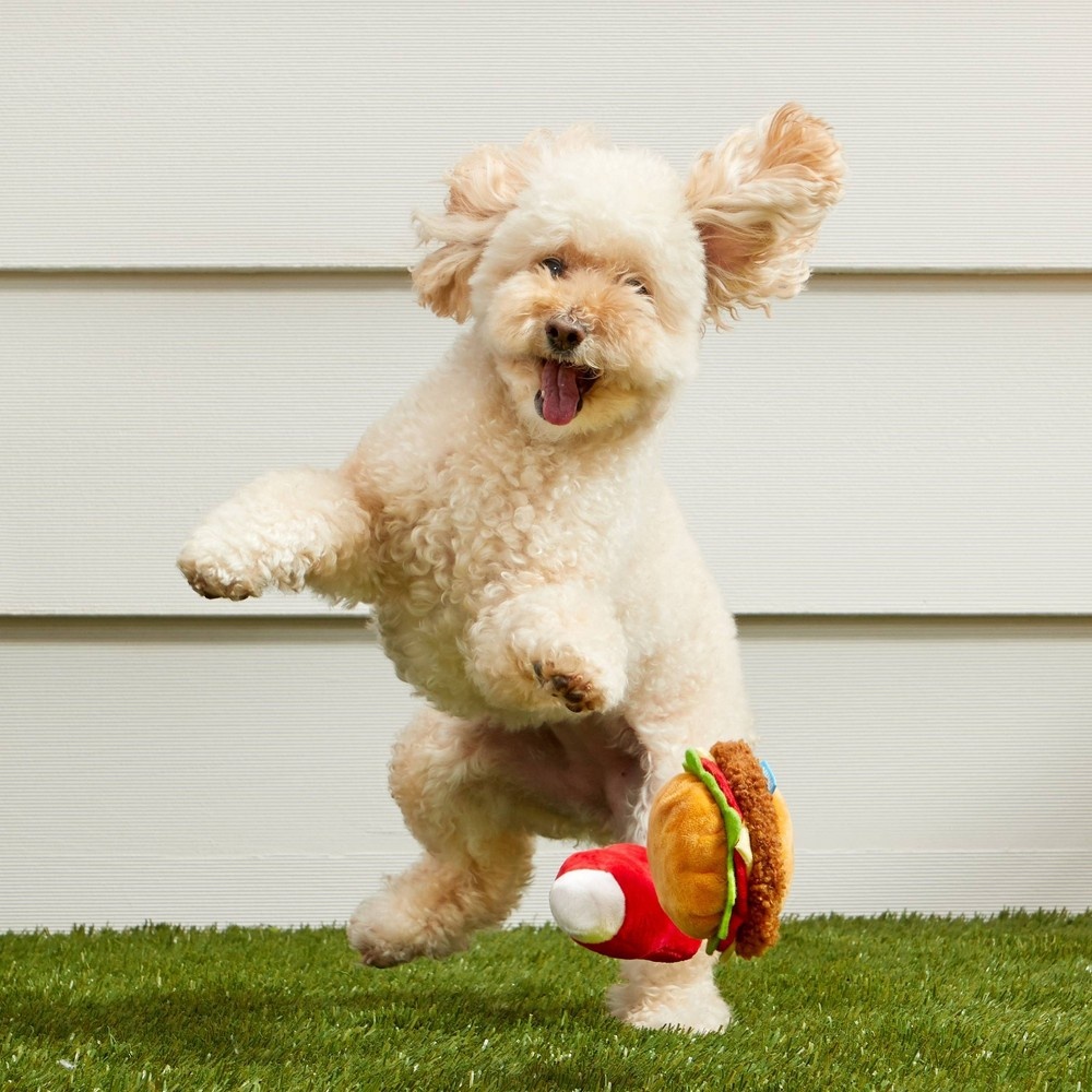 slide 4 of 7, Bark Ketchup and Burger Dog Toy, 1 ct