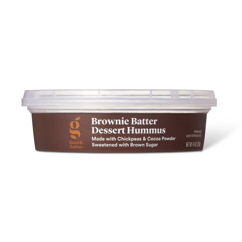 slide 3 of 4, Brownie Batter Dessert Hummus - 10oz - Good & Gather™, 10 oz