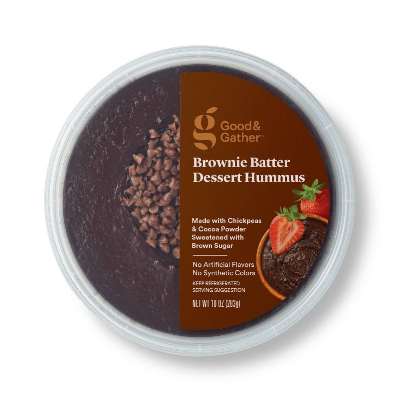 slide 1 of 4, Brownie Batter Dessert Hummus - 10oz - Good & Gather™, 10 oz