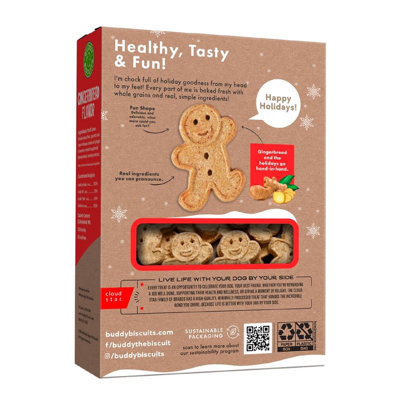 slide 2 of 11, Buddy Biscuits Gingerbread Flavor Holiday Dog Treats - 16oz, 16 oz