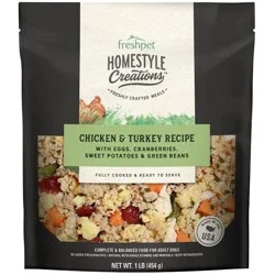 Freshpet Homestyle Creations Chopped Chicken and Turkey with Vegetables Entree Wet Dog Food - 1lb