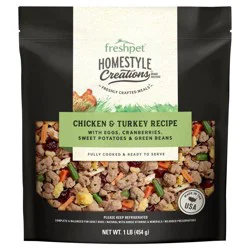 Freshpet Homestyle Creations Chopped Chicken and Turkey with Vegetables Entree Wet Dog Food - 1lb