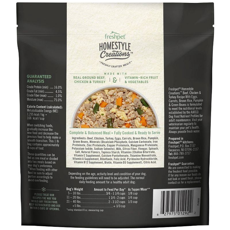 slide 2 of 3, Freshpet Homestyle Creations Chopped Beef Vegies and Brown Rice Entree Wet Dog Food - 1lb, 1 lb