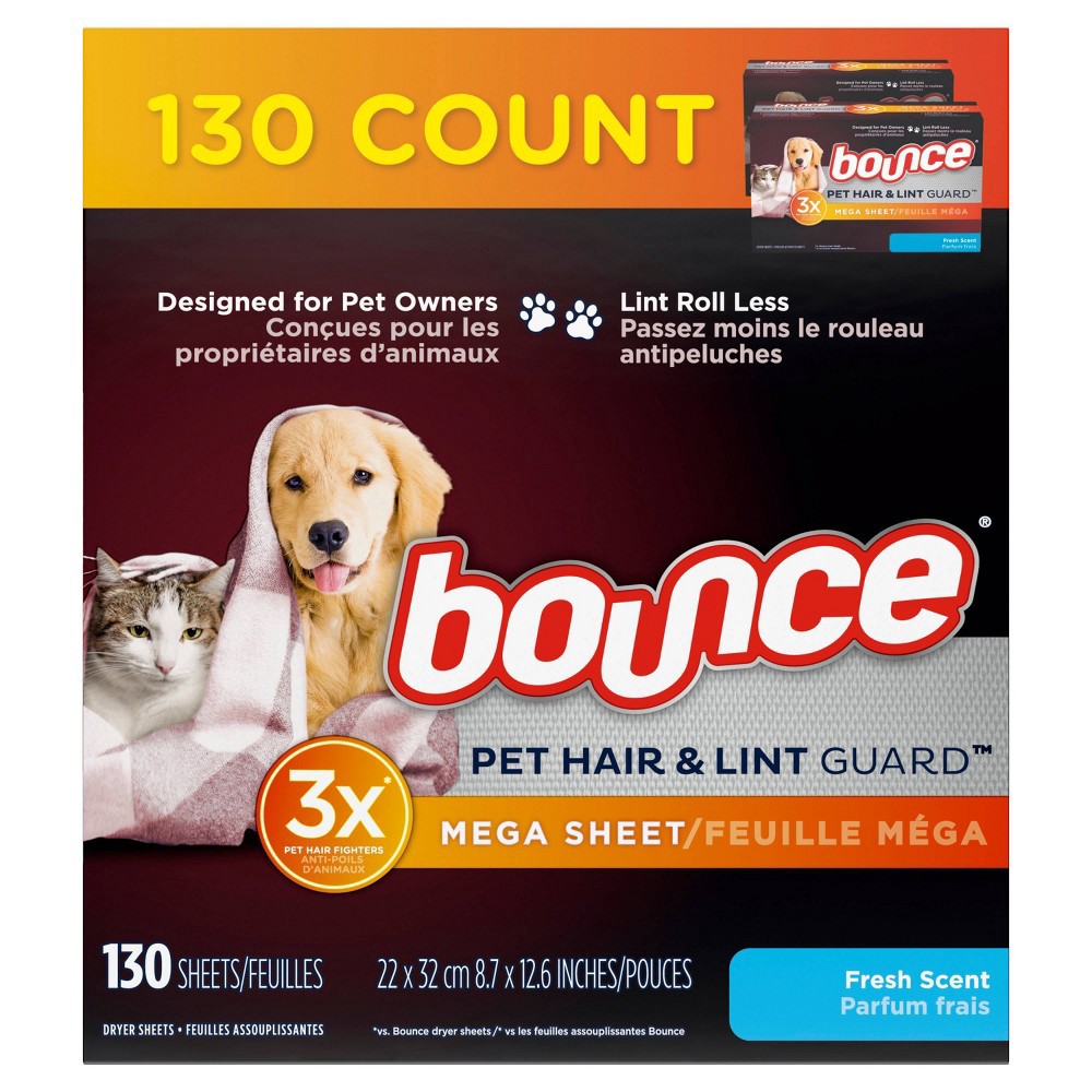 slide 2 of 5, Bounce Pet Fresh Dryer Sheets - 130ct, 130 ct