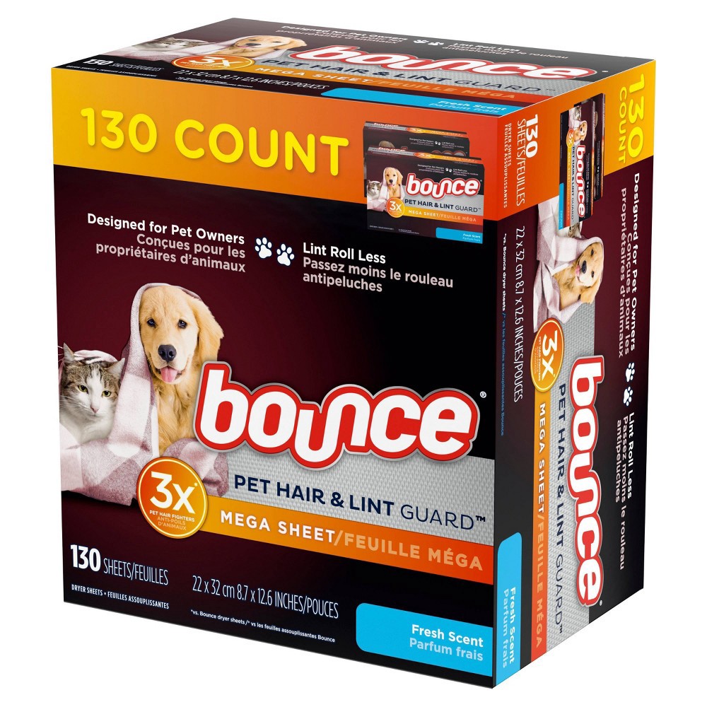 slide 3 of 5, Bounce Pet Fresh Dryer Sheets - 130ct, 130 ct