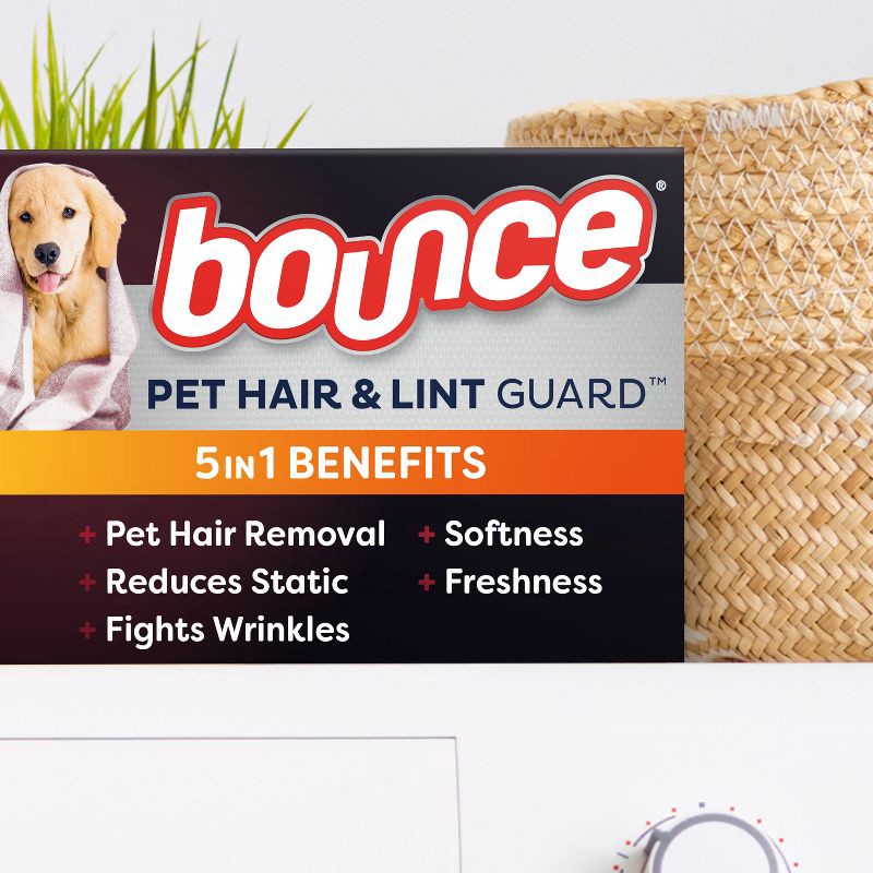 slide 13 of 14, Bounce Fresh Scent Pet Hair and Lint Guard Mega Fabric Softener Dryer Sheets - 130ct, 130 ct