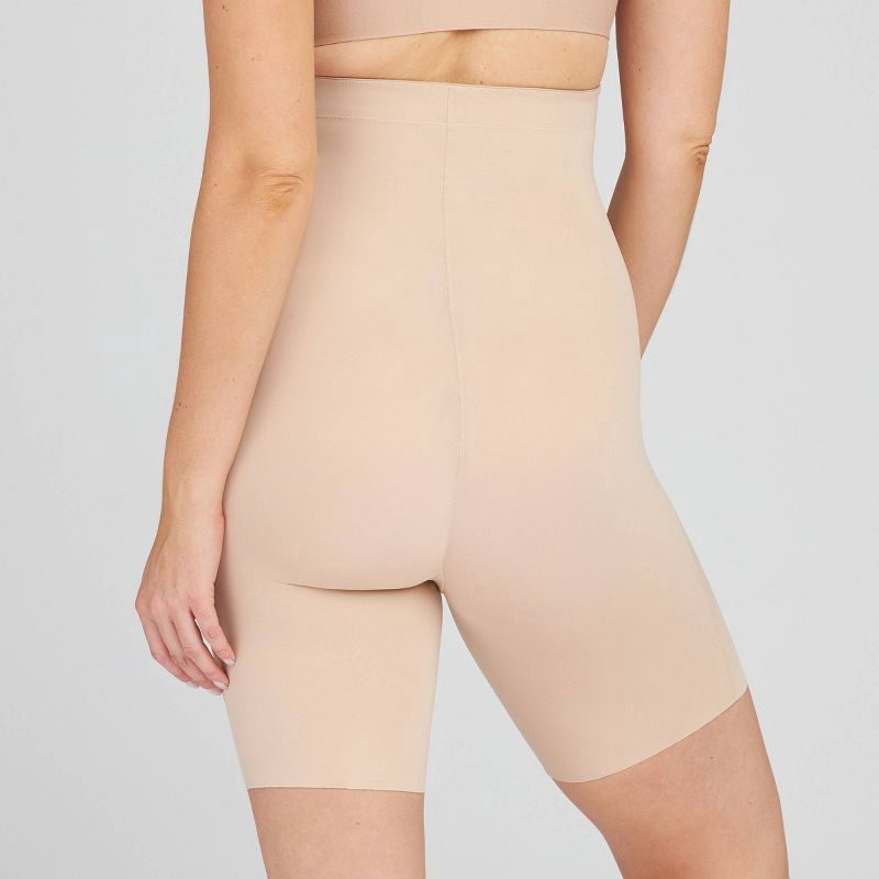 slide 2 of 3, ASSETS by SPANX Women's Thintuition High-Waist Shaping Thigh Slimmer - Beige S, 1 ct
