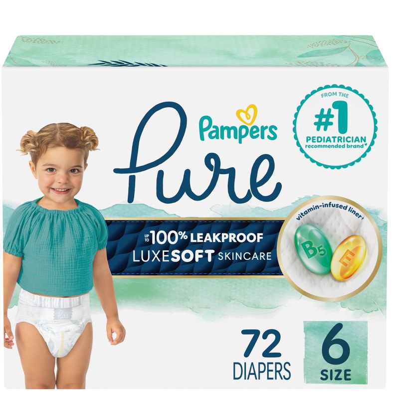 slide 1 of 16, Pampers Pure Protection Diapers Pack - Size 6 - 72ct, 6 x 72 ct