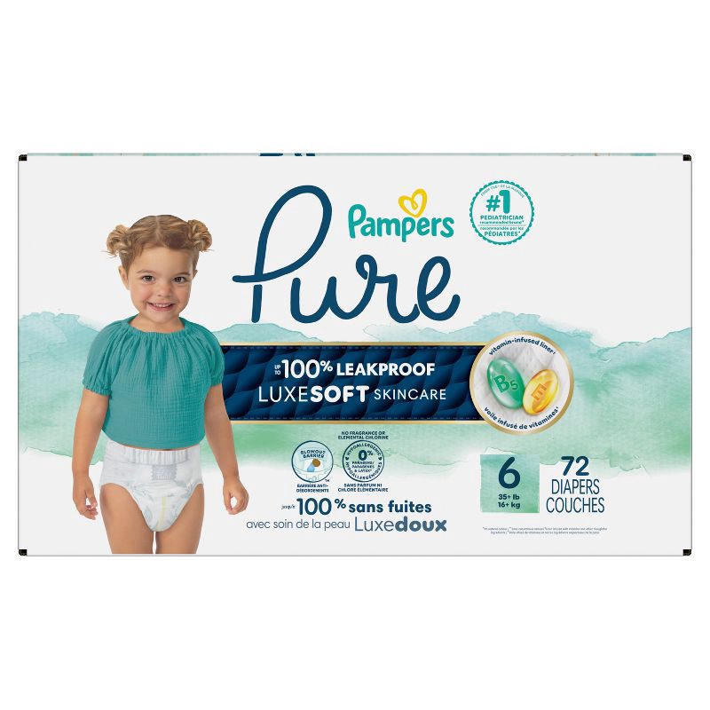 slide 14 of 16, Pampers Pure Protection Diapers Pack - Size 6 - 72ct, 6 x 72 ct